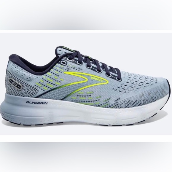 Brooks Glycerin 20 Running Shoes Women’s 9.5 B | Blue Gray Yellow Cushioned - Picture 1 of 6